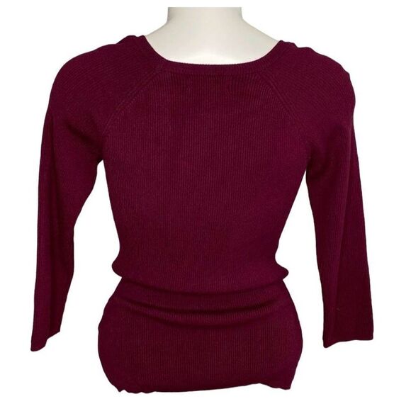 New York & Company Sweater Top Women's SMALL Purple Rivet-Accent Scoop-Neck Soft - Picture 2 of 9